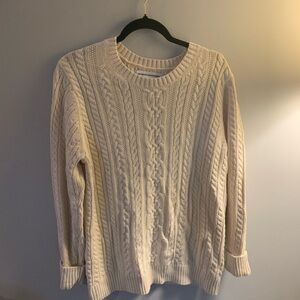 Amazon Essentials Cream Classic Cable Knit Sweater